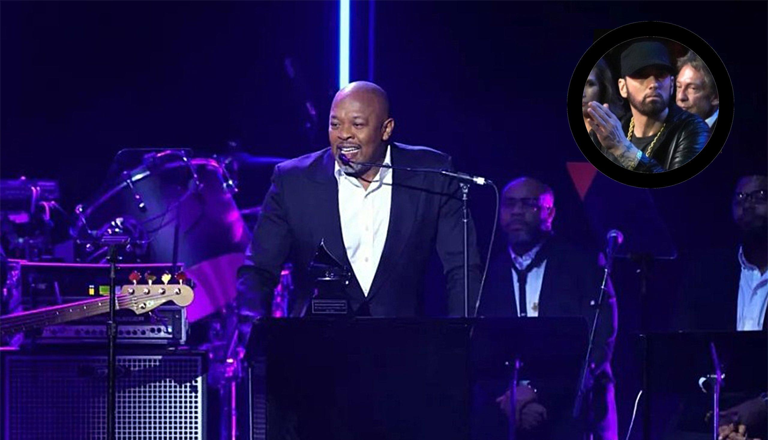 Dr. Dre shouts out Eminem at the 2023 Grammy Awards event Southpawer