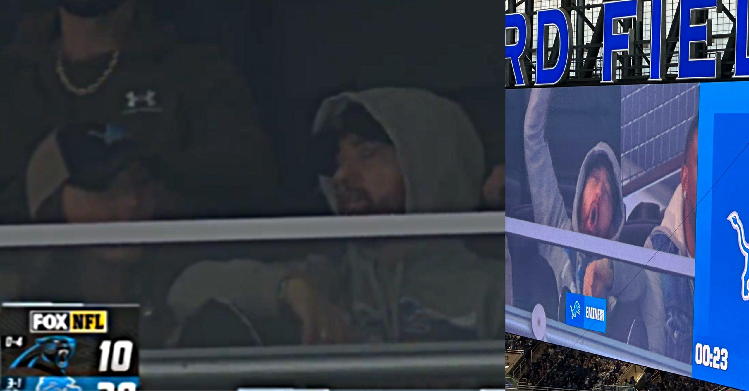 Eminem, several Detroit sports legends spotted at Lions-Panthers game 