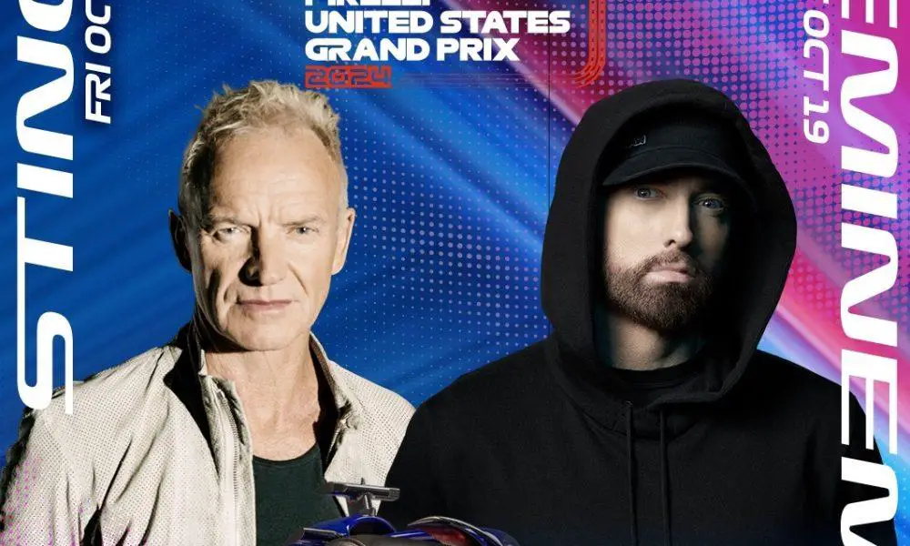 Eminem and Sting to headline 2024 Formula One Grand Prix