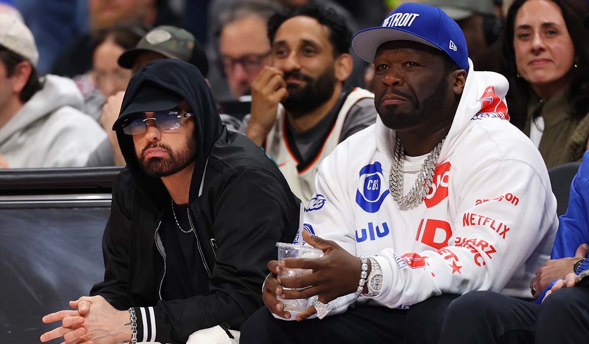 Eminem Spotted Courtside With 50 Cent at Pistons Playoff Game