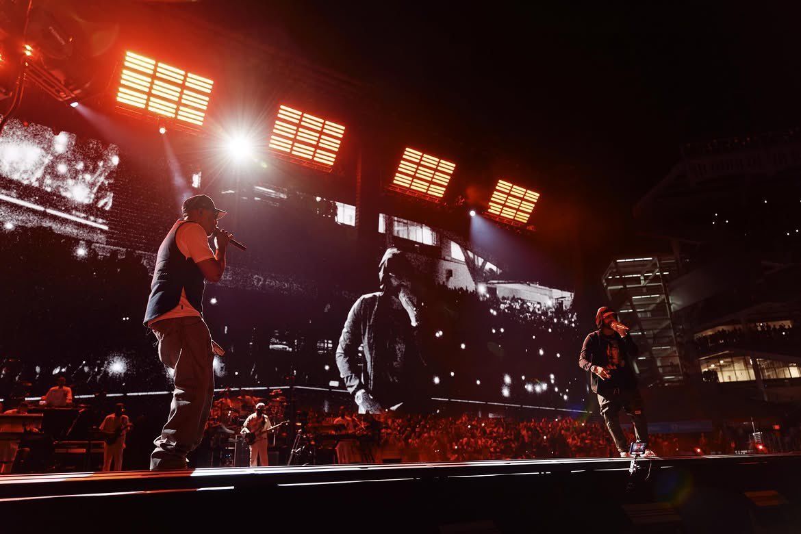 Jay-Z and Eminem Reunite at Yankee Stadium for 'Renegade' Performance